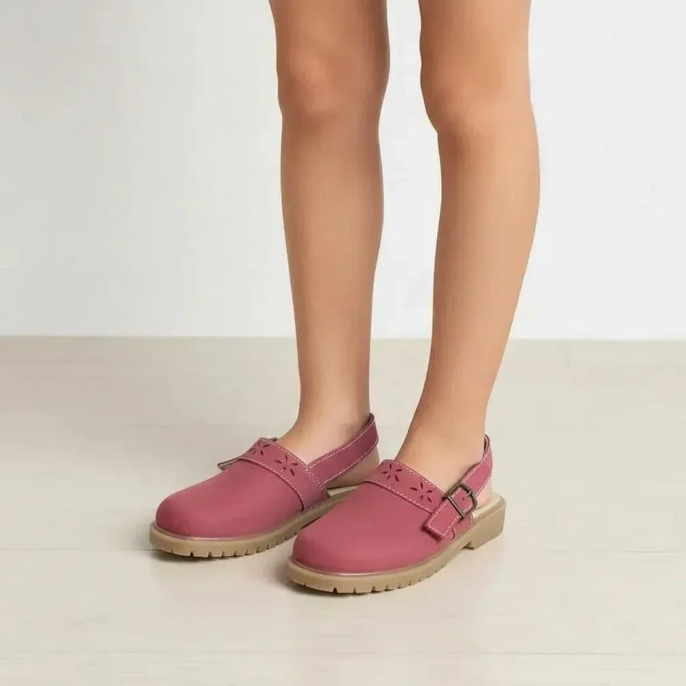MY TWINN Collections Kids Girls Pink Nubuck Leather Slip-On Flat Clogs Size‎ 1